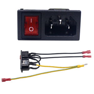 3ขา IEC60320 C14โมดูลปลั๊ก10A ฟิวส์สวิตช์ไฟตัวผู้พร้อมสายไฟ - Product Image 1