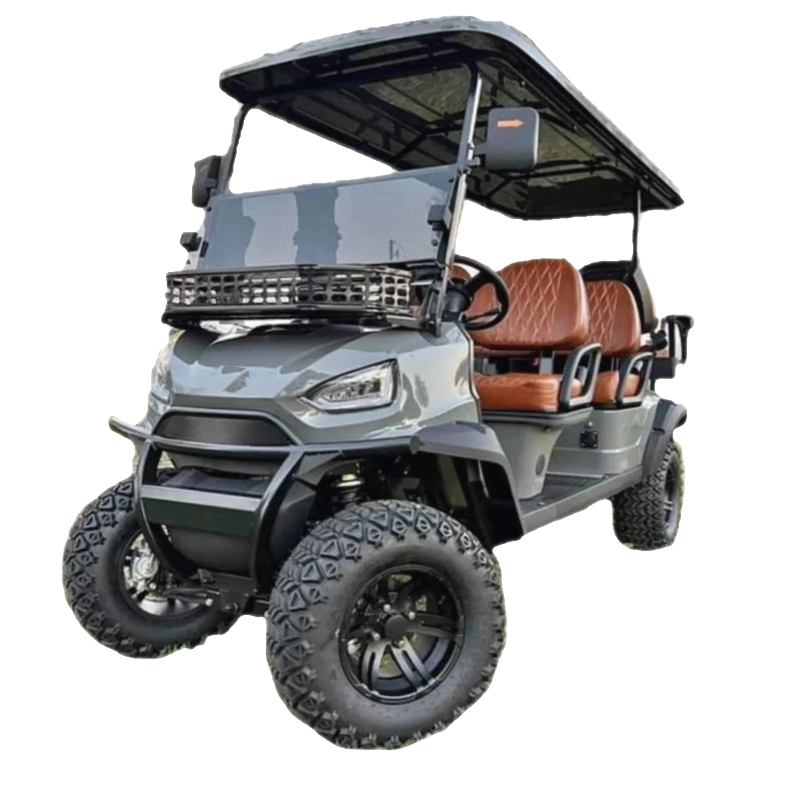 Valutato fuoristrada pneumatici carrello da Golf fuoristrada 6 passeggeri carrello da golf elettrico moda moderna Design nuovo di zecca
