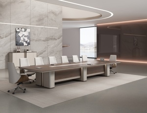 Kích thước lớn sang trọng hiện đại phòng họp nội thất <span class=keywords><strong>v</strong></span>ăn phòng bàn đặt bàn hội nghị <span class=keywords><strong>v</strong></span>ới hộp cáp đa chức năng <span class=keywords><strong>v</strong></span>à dải ánh sáng - Product Image 3