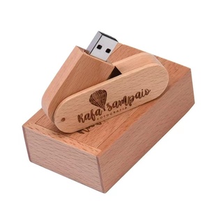 定制64GB黑胡桃木USB 3.0闪存驱动器激光雕刻标志木质笔架2.0盒装全新设计 - Product Image 4