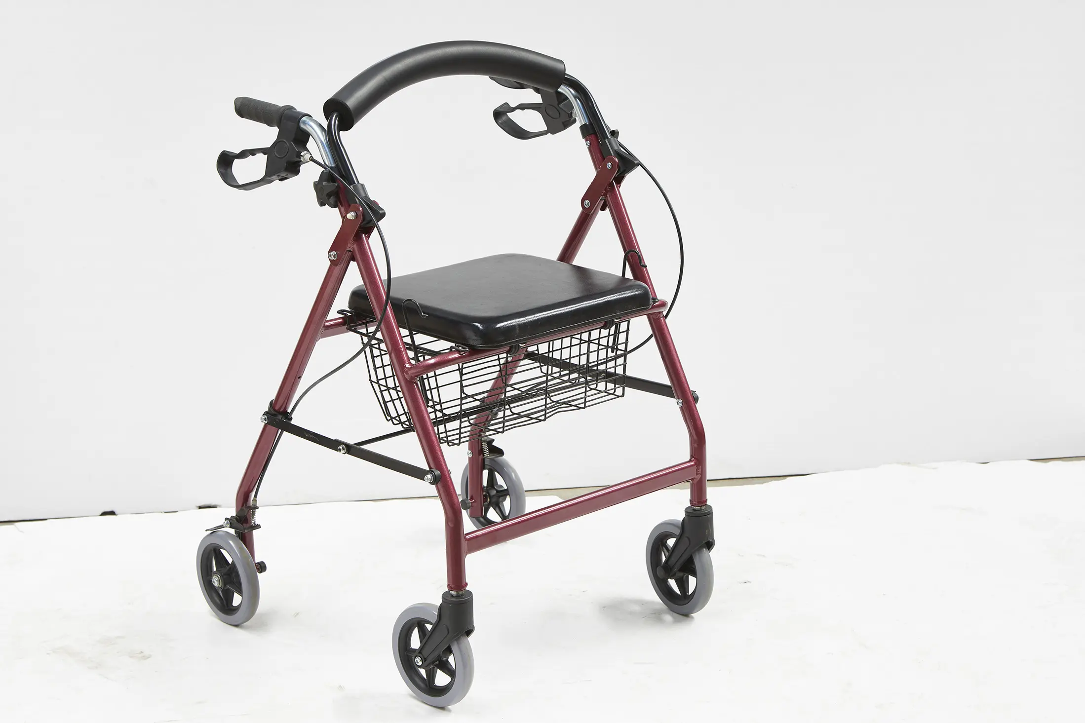 Temel en ucuz 6 "4 tekerlekli silindir katlanabilir alışveriş arabası hareketlilik Walker silindir