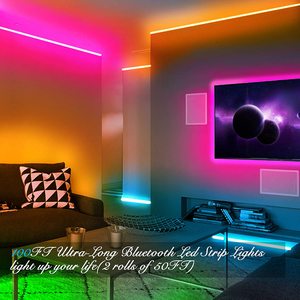 100ft 30เมตร RGB 5050อารมณ์สีมหัศจรรย์เปลี่ยนเพลงซิงค์ตกแต่งบ้านห้องบลูทูธไฟ LED Strip LIGHT - Product Image 2
