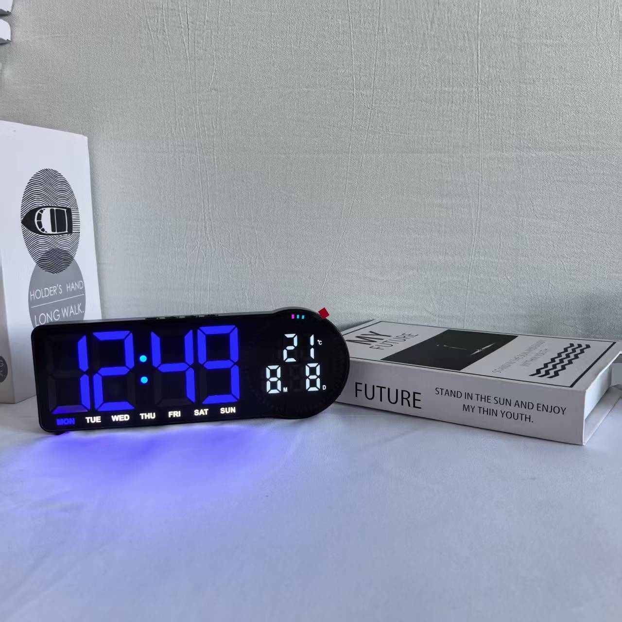 Black shell with blue white light