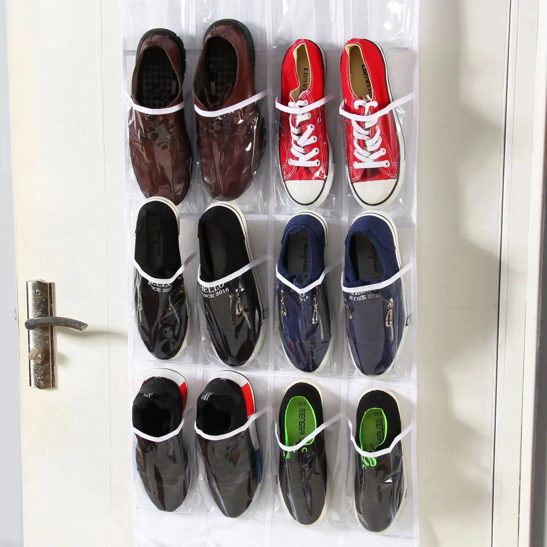 Nhà lưu trữ giày túi phía sau cửa đồ lặt vặt không dệt nhiều lớp tường treo túi hoàn thiện
