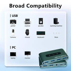 USB 3.0アルミスイッチャー2台用4デバイスボタン制御スイッチPCプリンターラップトップとUSBデバイス間のスイッチ在庫あり - Product Image 6