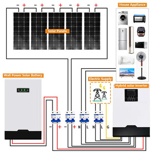 5KW 6KW至80KW并网太阳能发电系统单晶硅能源套件锂离子电池绿色太阳能发电厂 - Product Image 1