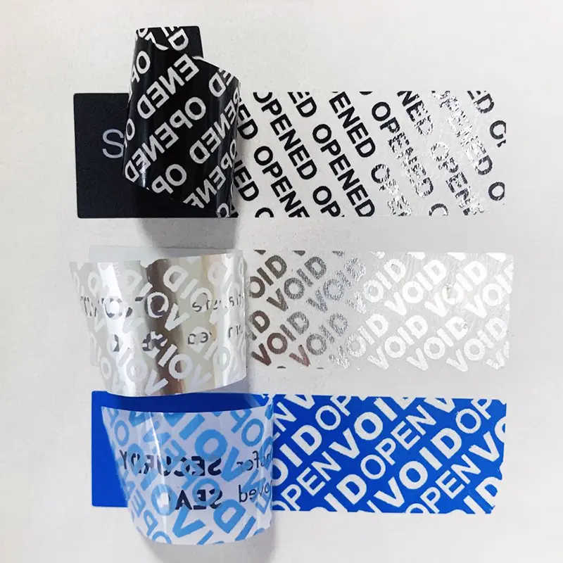 Impressão personalizada Tamper proof Seal Security Sticker Roll Hologram Garantia Void Sticker Label