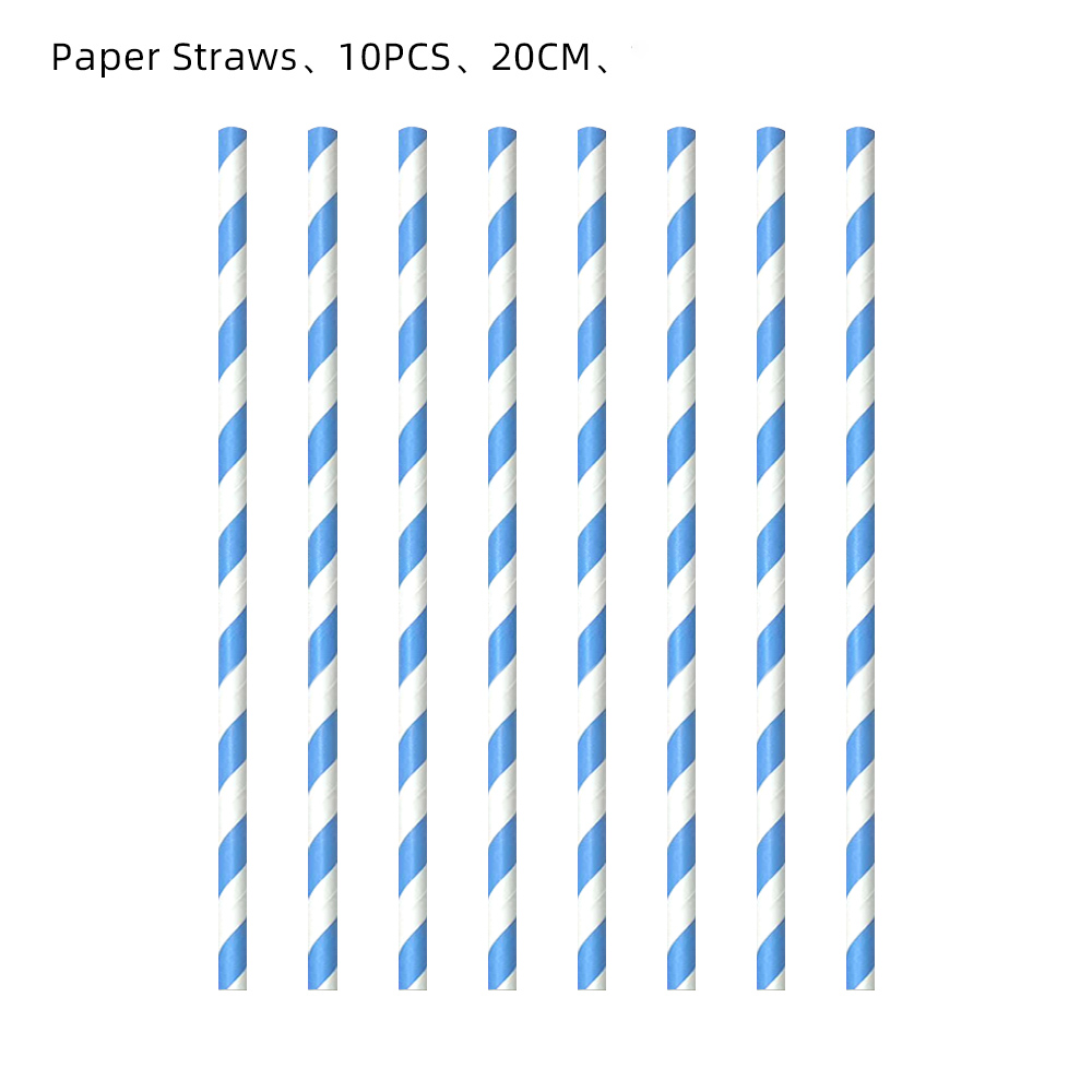 Pailles bleues, lot de 10