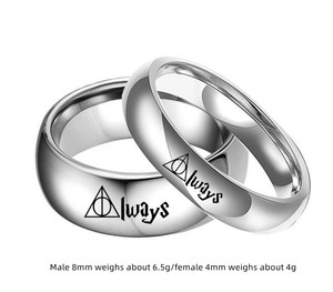 HarryPotters ve ölüm yadigarları Logo yüzük çift erkekler ve kadınlar için titanyum yüzük çelik çift yüzük - Product Image 6