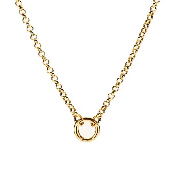 Gemnel tarnish free waterproof gold plated pvd jewelry high quality stainless steel rolo chain unisex necklace