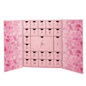 Özel Logo Advent takvim kutusu noel kozmetik geri sayım hediye kutusu 24 çekmeceler makyaj Advent takvim kutusu kostüm 24 gün pembe - Product Image 6