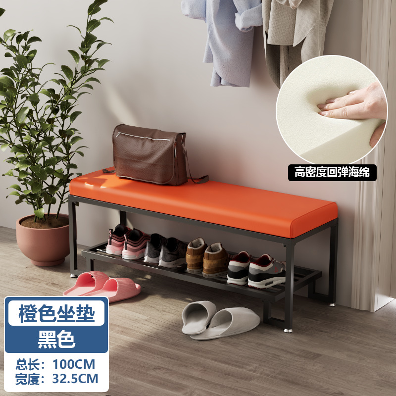 Grande taille : cuir orange + support noir