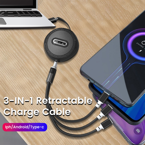 Wholesale 3 in 1 Mobile Phone <strong>Charger</strong> 3A Charging Transmission Data Fast Charging Cable for <strong>All</strong> Phone - Product Image 2