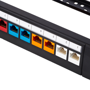 24 puertos descargados montaje en rack en blanco blindado UTP FTP SFTP Cable de red Patch Panel para módulos Keystone Jack - Product Image 2