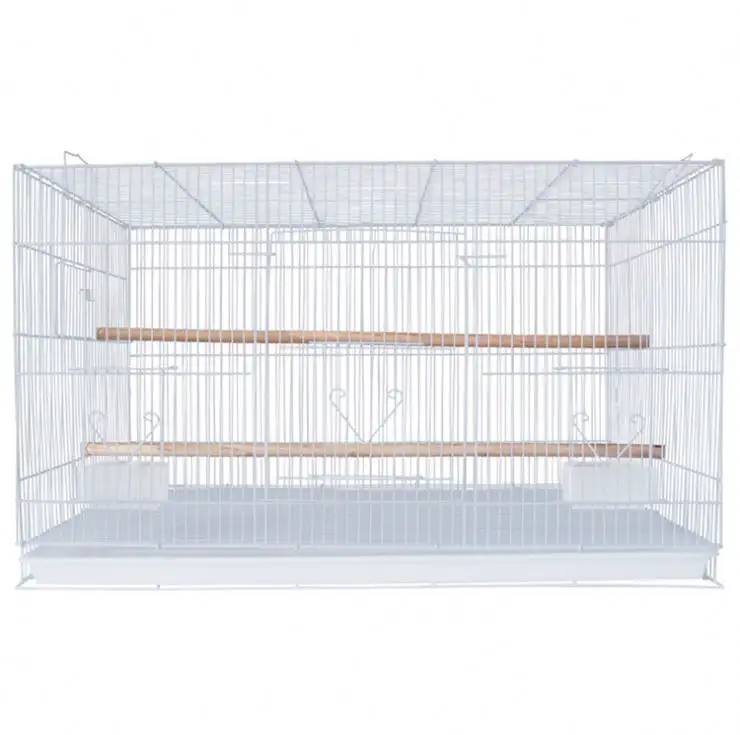 Jaula de hierro plegable de gran espacio al por mayor con asa, jaula para pájaros y periquitos de hierro para cría de pájaros y loros pequeños