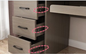 Mesa de estudio de madera directa de fábrica con 3 cajones y estantería, escritorio de ordenador portátil para el hogar - Product Image 4