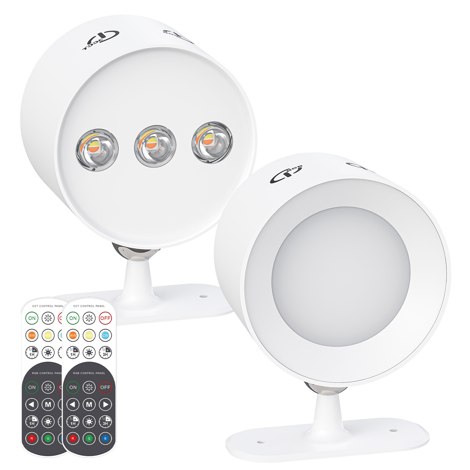 blanco - 3 led - paquete de 2