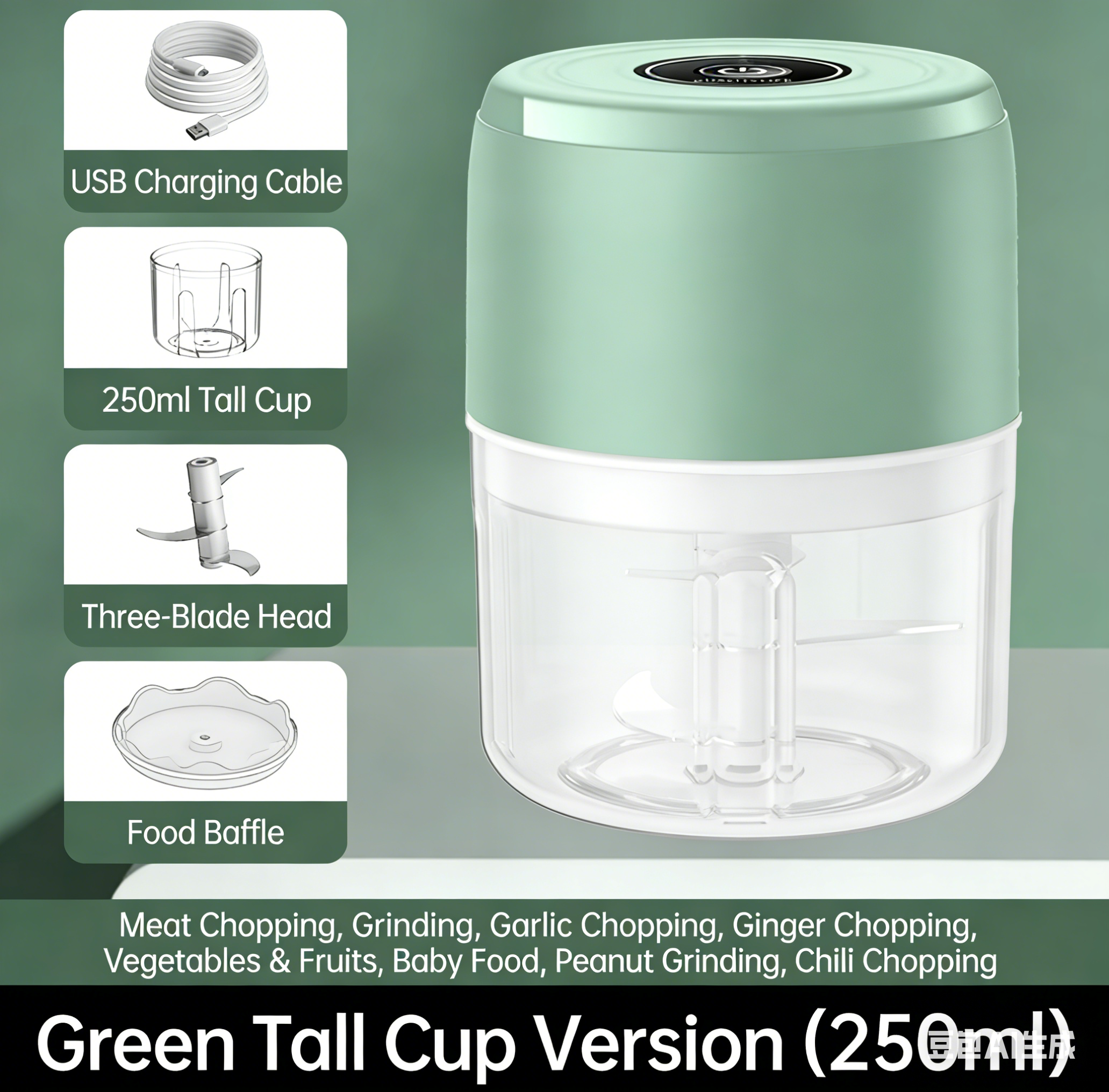 Modèle amélioré-haute puissance + double lames-250 ml vert