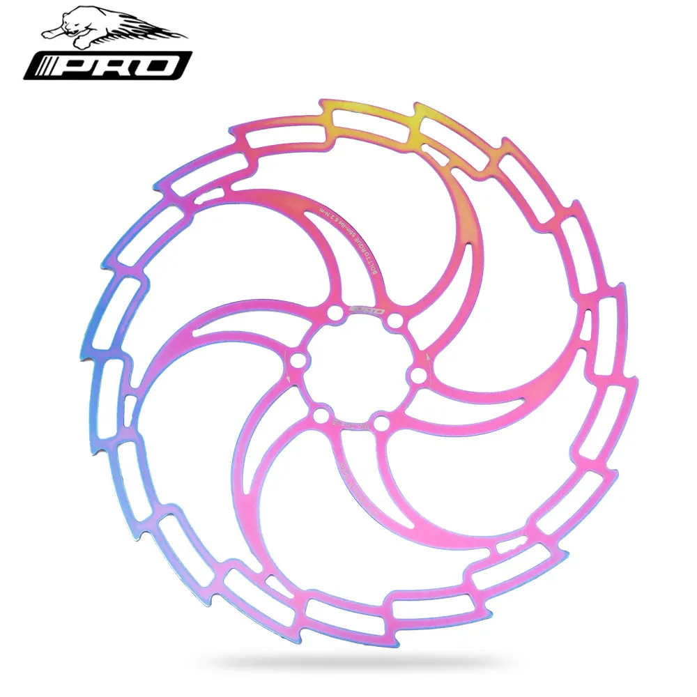 Gros vélo coloré frein à disque 160/180 / 203mm creux ultra-léger disque pour vélo de montagne six broches vélo plaquette de frein