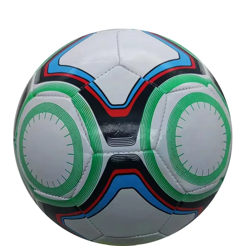 Productos deportivos cosidos a máquina entrenamiento de adultos fútbol PVC brillante tamaño cinco precio barato 260-280g balón de fútbol