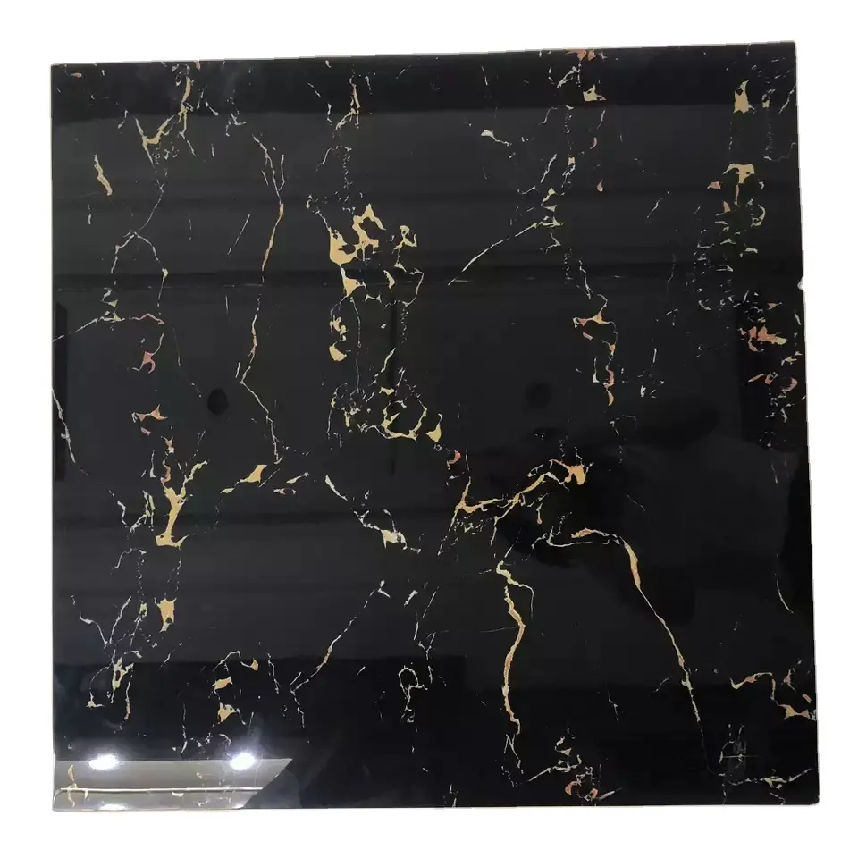 Matériau antidérapant carrelage en céramique 60x60, sol complet, porcelaine noire, Imitation de pierre marbrée, carreaux de Texture