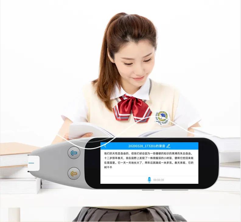 OEM Personalizzato Lingua Traduttore Scantalker scanner a penna esame lettore in Spagnolo Francese Arabo Inglese Giapponese e Coreano
