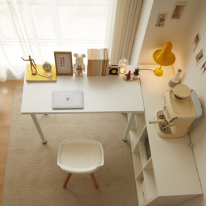 Mesa de ordenador plegable blanca que marca tendencias 2024 para sostener libros y uso de oficina - Product Image 2