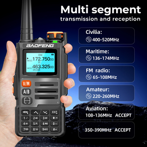 Baofeng UV K63 5W Multibanda UHF VHF AM Banda de aviación 999CH 2200mAh Transceptor de mano de larga distancia con micrófono - Product Image 5