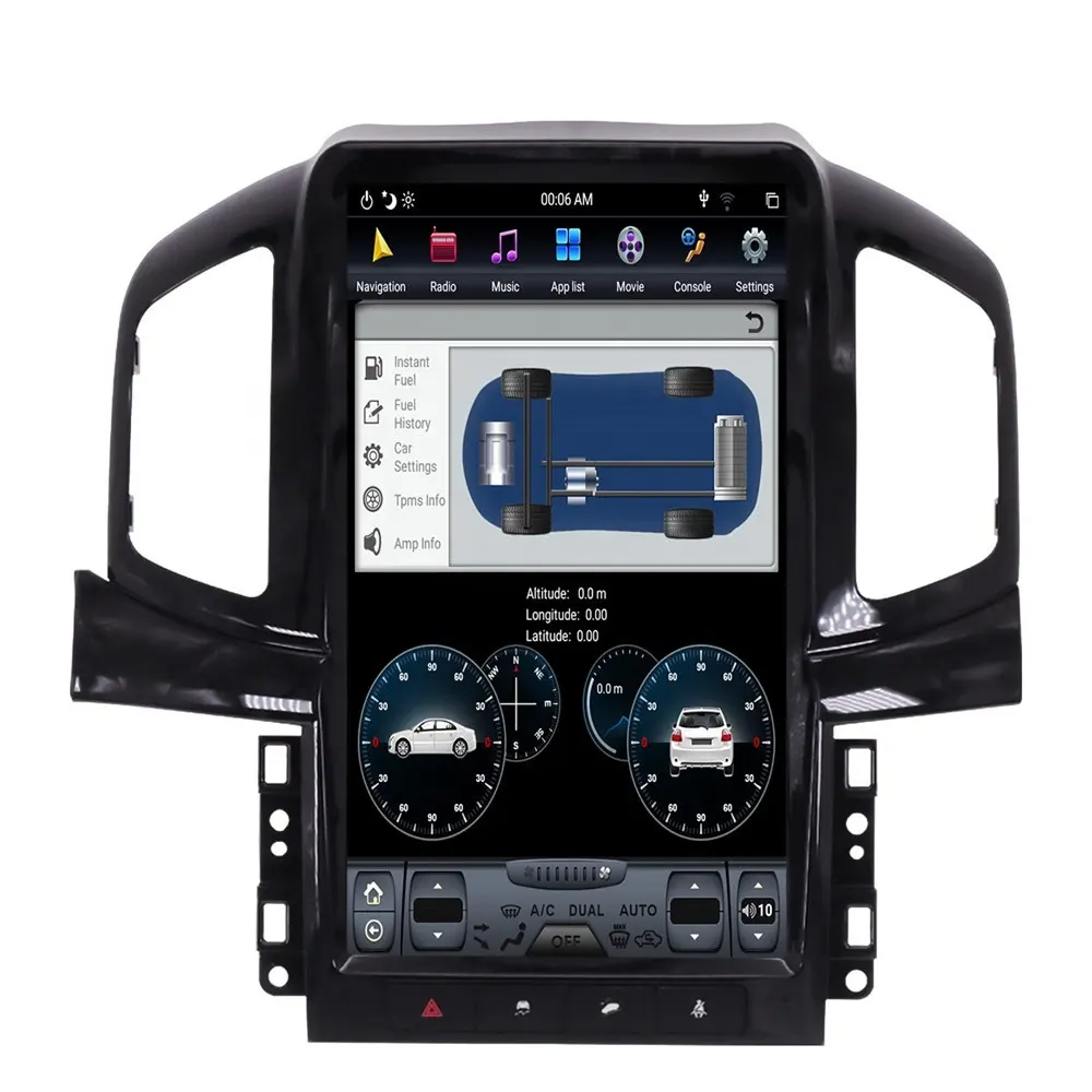 Автомагнитола UPSZTEC PX6, 13,6 дюйма, Android 9,0, 4 + 64 ГБ, GPS, для Chevrolet Captiva 13-17
