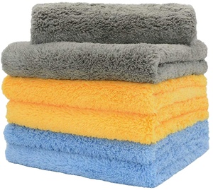 Kore 16x16 inç 500gsm mikrofiber kurutma havlusu mutfak cam temizleme için araba yıkama detaylandırma peluş Edgeless tasarım - Product Image 1
