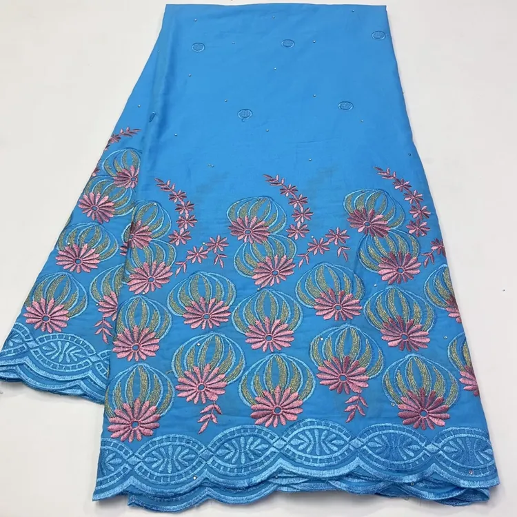 Afaya-tela bordada de algodón, 5 yardas, 126cm de ancho