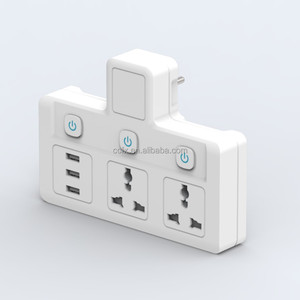 3 <strong>Way</strong> Power Extension <strong>Socket</strong> with 3 Outlets <strong>Multi</strong> Plug Adapter With UK/UAE 3 Pin Plug for Home, Office - Product Image 4