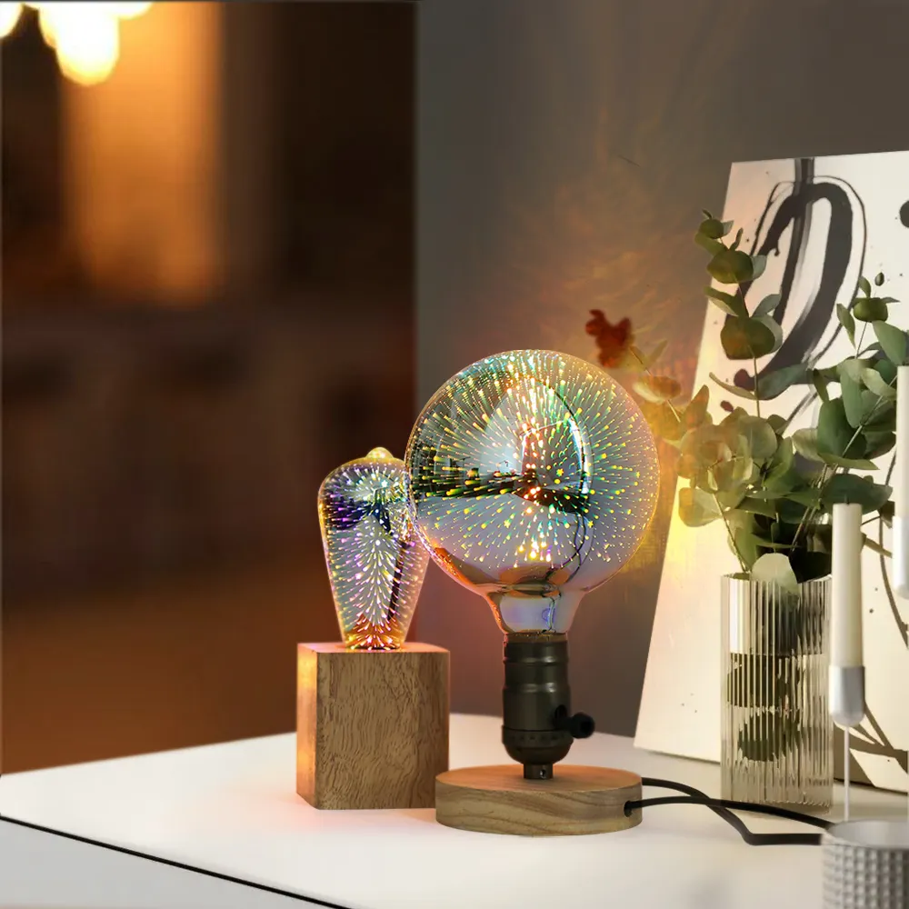 3D Decoration LED Bulb E27 85-265V Vintage Edison Light Bulb Star Fireworks Lamp Holiday Night Light Novelty Christmas Tree