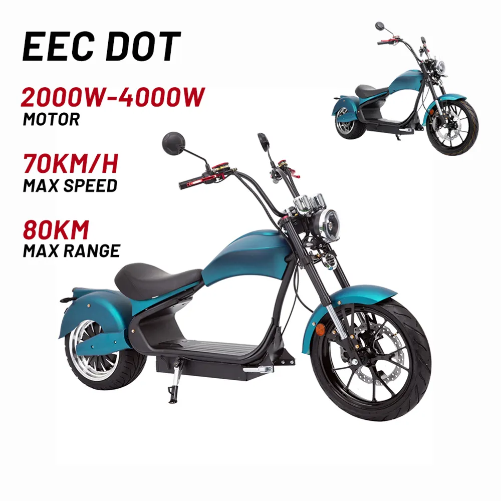 EEC COC Citycoco 3000W 4000W 45 Km/h 75 Km/h Chopper eléctrico Fat Tire E Scooter Motocicleta Precio de fábrica