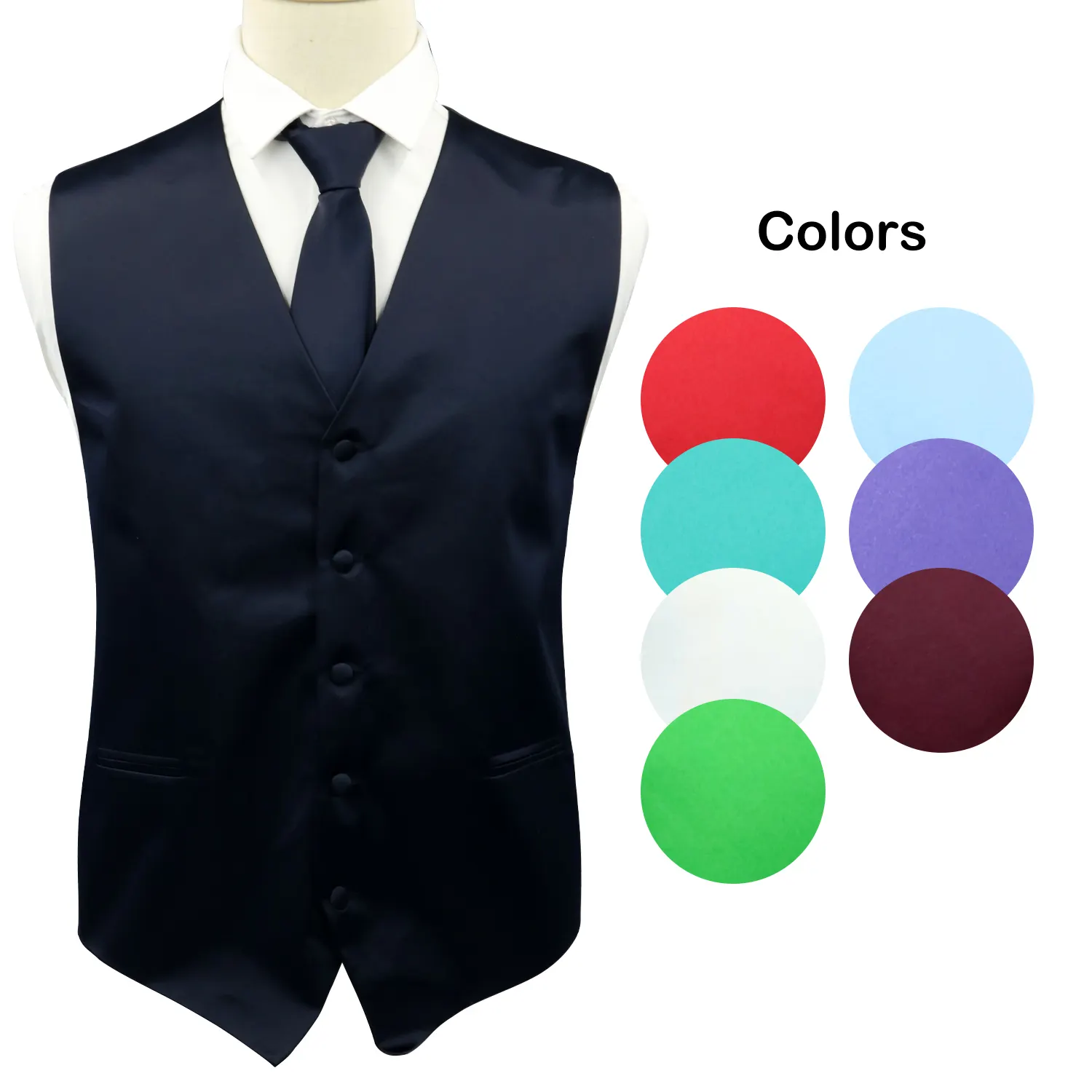 Listo para enviar Conjunto de chaleco y pajarita para hombre de talla grande en forma de V informal tradicional para diseño de hombre