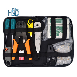 Rj45 sıkma aracı kiti için CAT5/CAT6 profesyonel bilgisayar Maintenacnce LAN kablo test cihazı ağ onarım aracı seti - Product Image 3