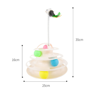 猫玩具室内猫互动4级塔轨道滚轮与弹簧鼠标滚动球 - Product Image 3