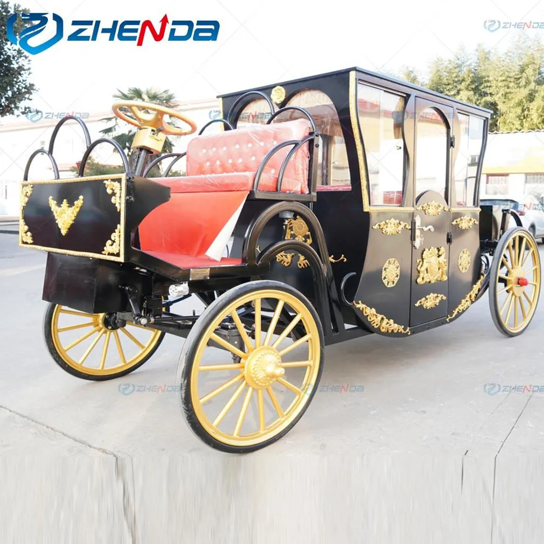 Venda quente Personalizado Clássico Elétrico Real Carriage Scenic Aluguer Treinador Estúdio Props Transporte De Cavalo Real Para Venda