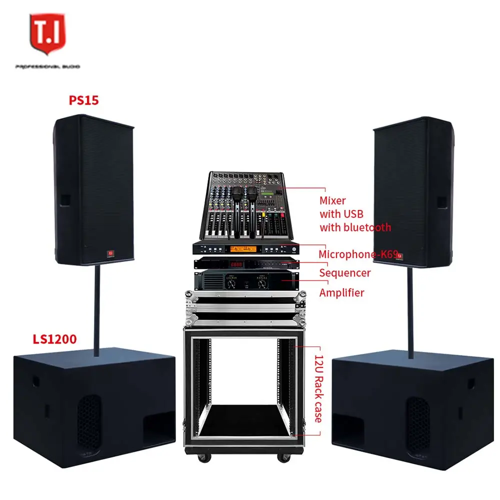 पेशेवर 1600 वाट डीजे स्पीकर 15-इंच फुल रेंज ऑडियो सिस्टम संगीत और ऑडियो ध्वनि उपकरण के लिए