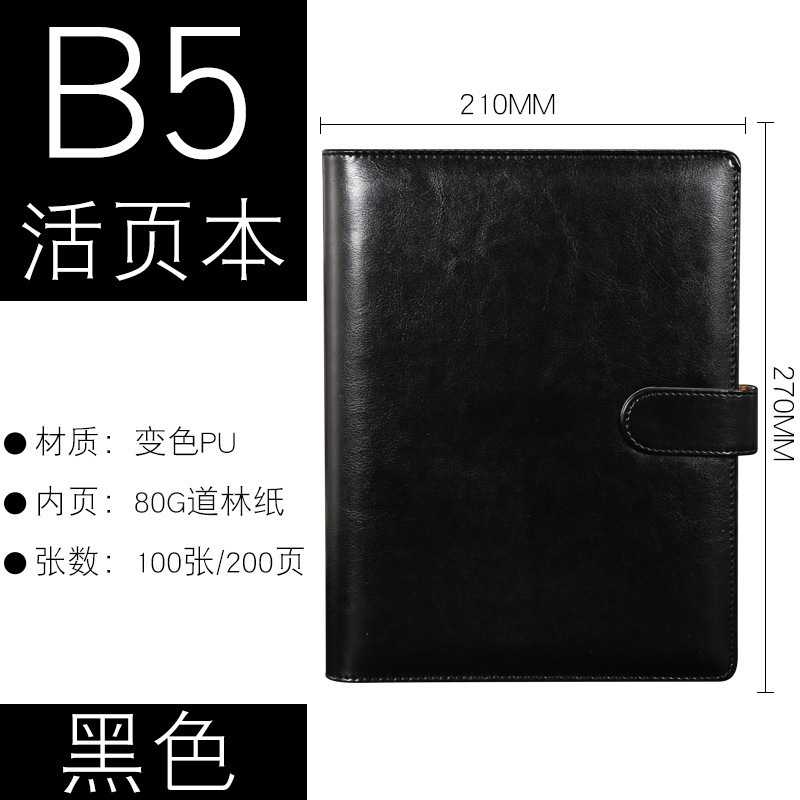 Feuilles mobiles B5 noires
