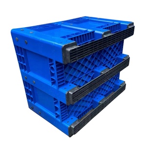 Large Unfoldable Stackable Plastic Pallet Crates Heavy Duty Plastic Stacking <strong>Container</strong> for Transportation <strong>Logistics</strong> - Product Image 4