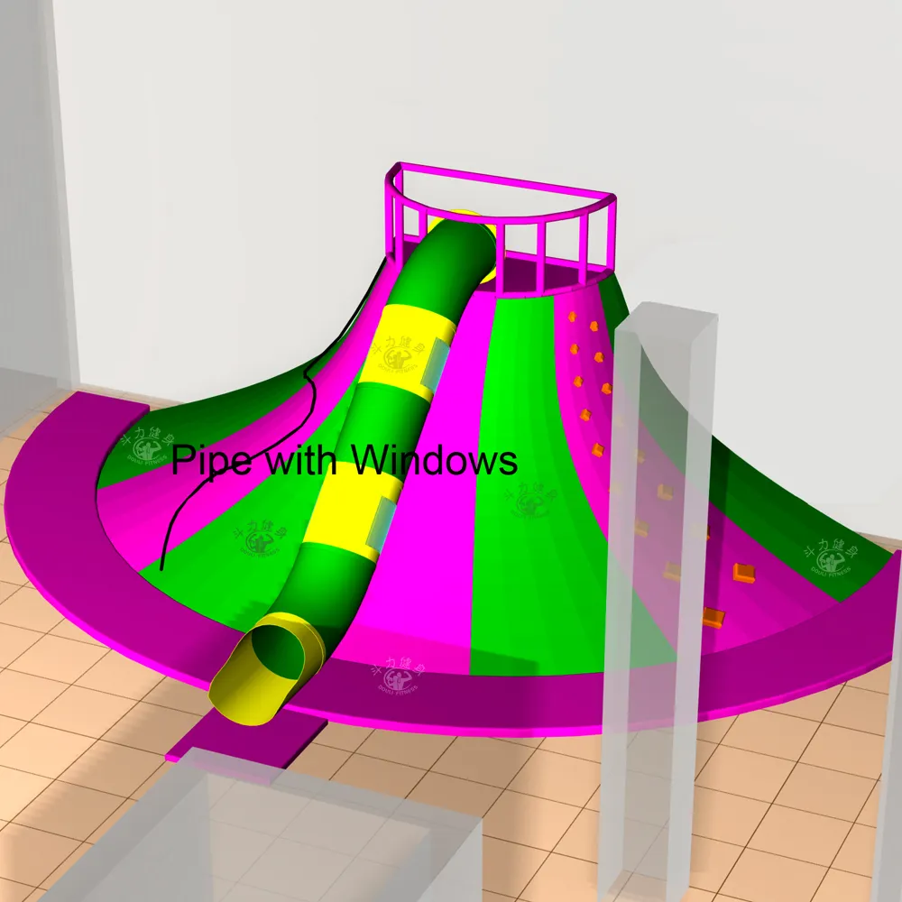 Dream customizable kids play area indoor attractive soft volcano rock climbing slide wall playground equipment