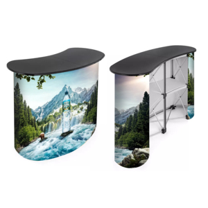 定制印刷便携式弹出式桌子可折叠铝制接收展示架促销柜台 - Product Image 2