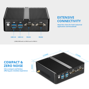 Lüfter loser industrieller Dual LAN DUAL COM Mini-PC-Kern i3 5005U 4010U i5 4200U Computer-Desktop mit 2 RS232 2 RJ45 Gigabit-Ethernet - Product Image 2