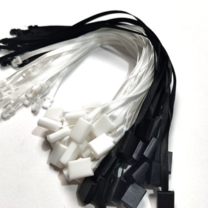 Tại chỗ quần áo tag rope, màu đen và trắng Ribbon khóa Khóa dây, ribbon chèn duy nhất dây - Product Image 1