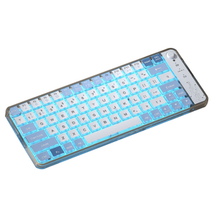 Dual Mode Wireless for Bluetooth <strong>Keyboard</strong> with Luminous <strong>Multimedia</strong> Knob Membrane Operation for Laptop Office Typing &amp; Gaming - Product Image 1
