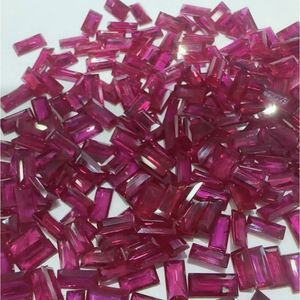 Produttori all'ingrosso fornitura naturale rubino rettangolare taglio luminoso intarsiato piccola gemma rettangolare rubino pietra nuda di corrispondenza di pietra - Product Image 2