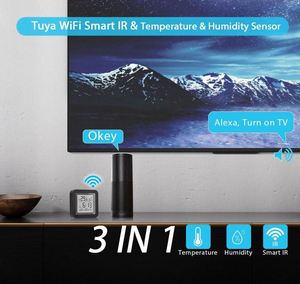 Tuya akıllı wifi uzaktan kumanda akıllı kontrol wifi IR denetleyici sıcaklık ve nem sensörü ile ekran - Product Image 4