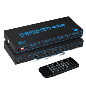 4K 60HZ矩阵开关4x4进4出2.0切换器分离器，带SPDIF EDID提取器红外控制HDCP 2.2电弧 - Product Image 1