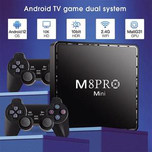 M8 Pro Mini Game TV Box 4K HD 10000 giochi retrò H313 Android 12 WiFi Console per videogiochi doppio sistema Media Player con Joystick - Product Image 2